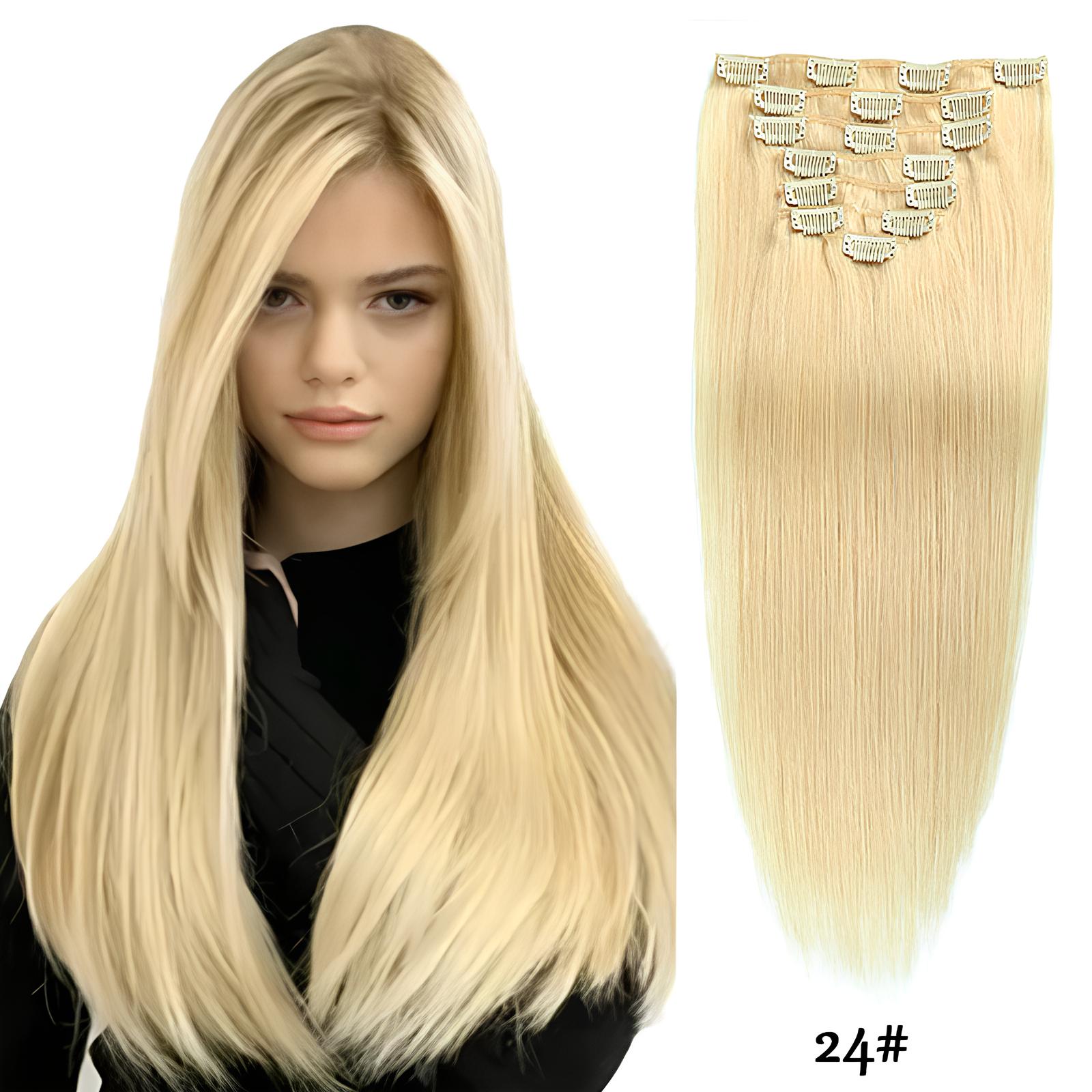 Blonde /  Classic Clip-Ins (100g-120g)( #24) - ElevateHealthTech