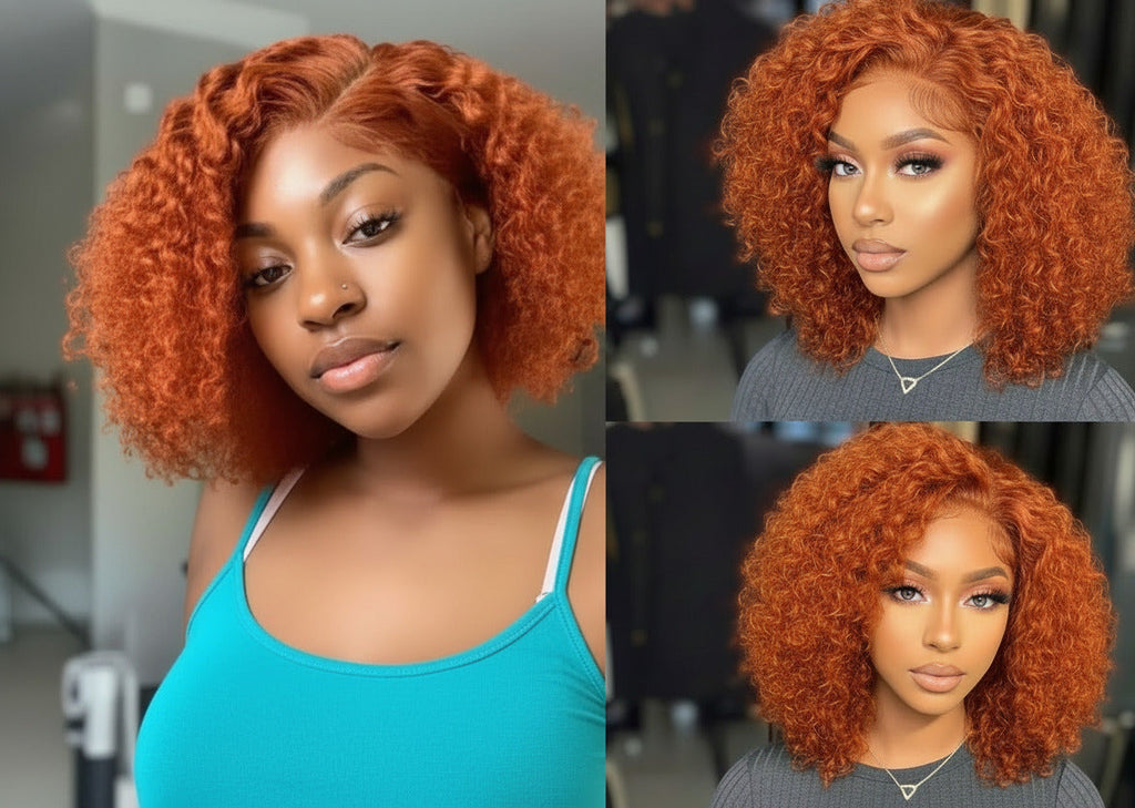 Ginger T-Part Bob Real Human Hair Lace Wig 180% Density - ElevateHealthTech