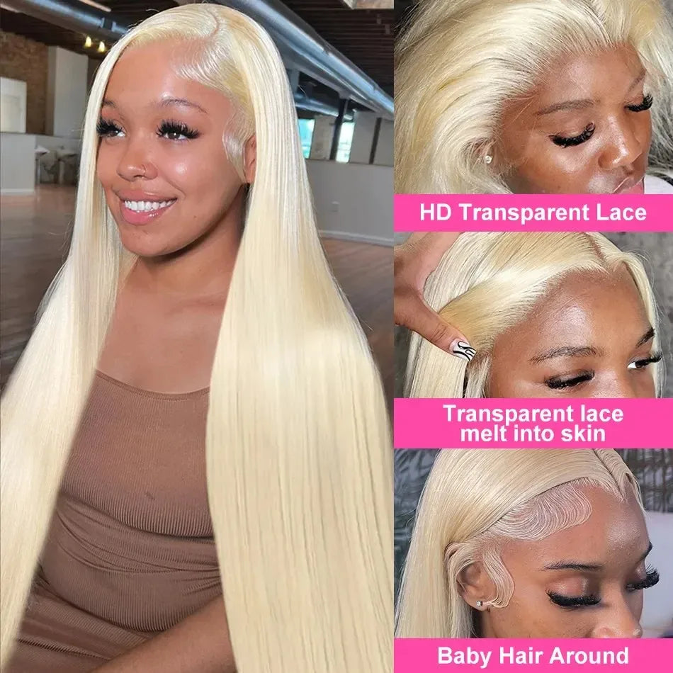 Radiant Blonde Premium Straight HD Lace Front Human Hair Wig 13×4 - ElevateHealthTech
