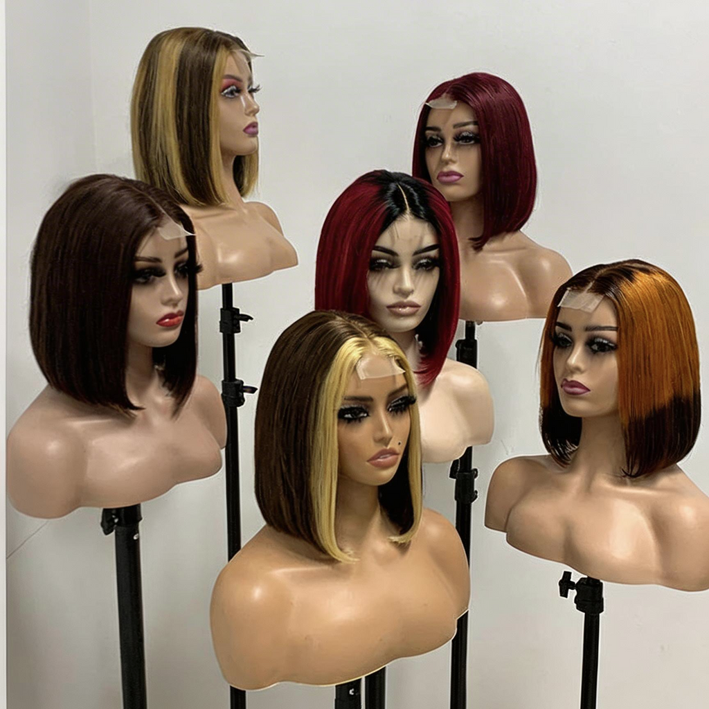 Multi-Tone Classic Bob Real Human Hair Lace Front Wig 13×4 - ElevateHealthTech