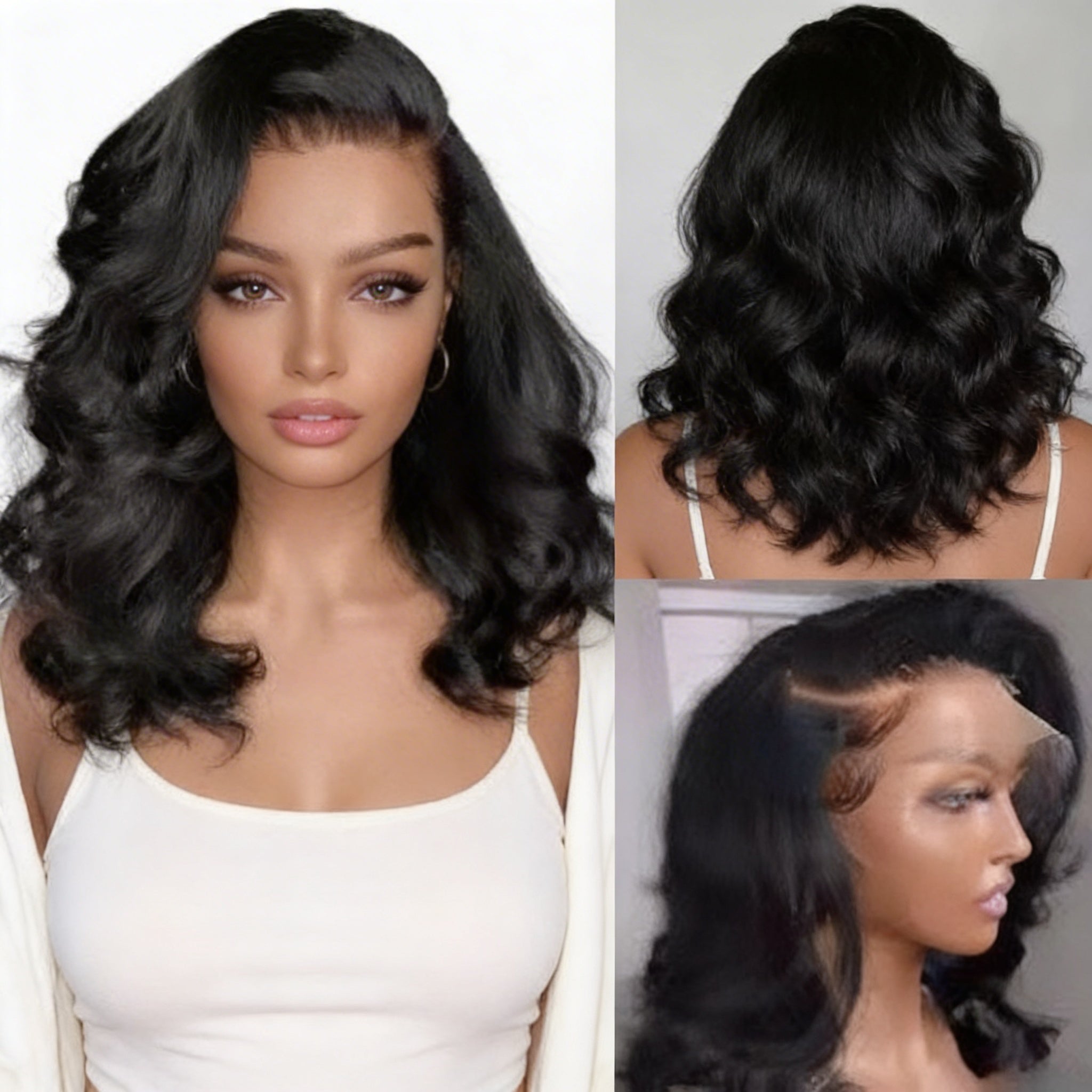 Onyx Black Premium Body Wave Bob HD Lace Front Human Hair Wig 5x5 - ElevateHealthTech
