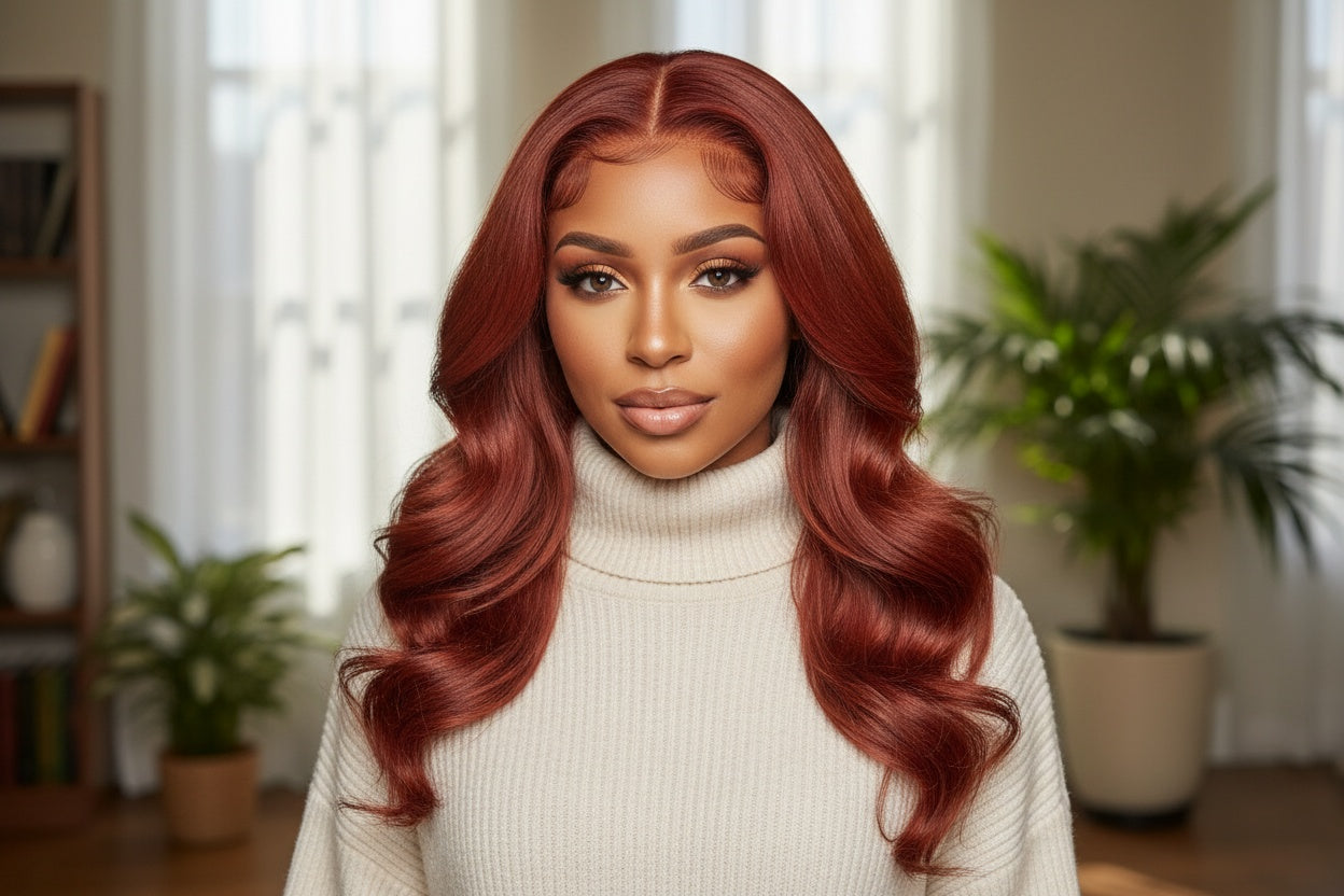 Amber Auburn Straight HD Lace Front Human Hair Wig 13×4 - ElevateHealthTech