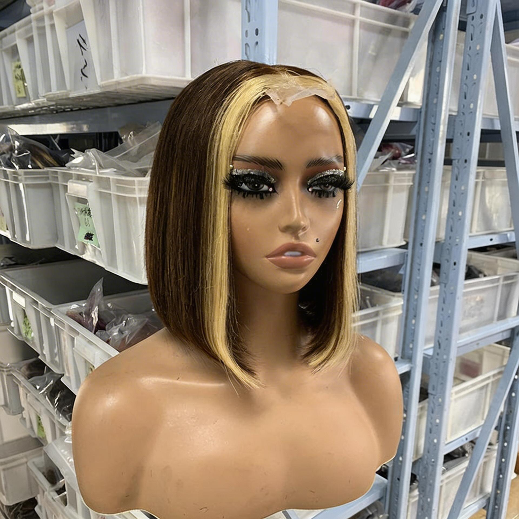 Multi-Tone Classic Bob Real Human Hair Lace Front Wig 13×4 - ElevateHealthTech