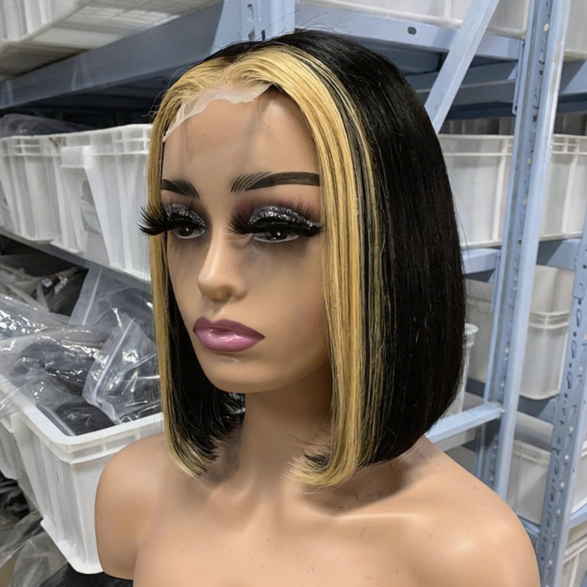 Multi-Tone Classic Bob Real Human Hair Lace Front Wig 13×4 - ElevateHealthTech