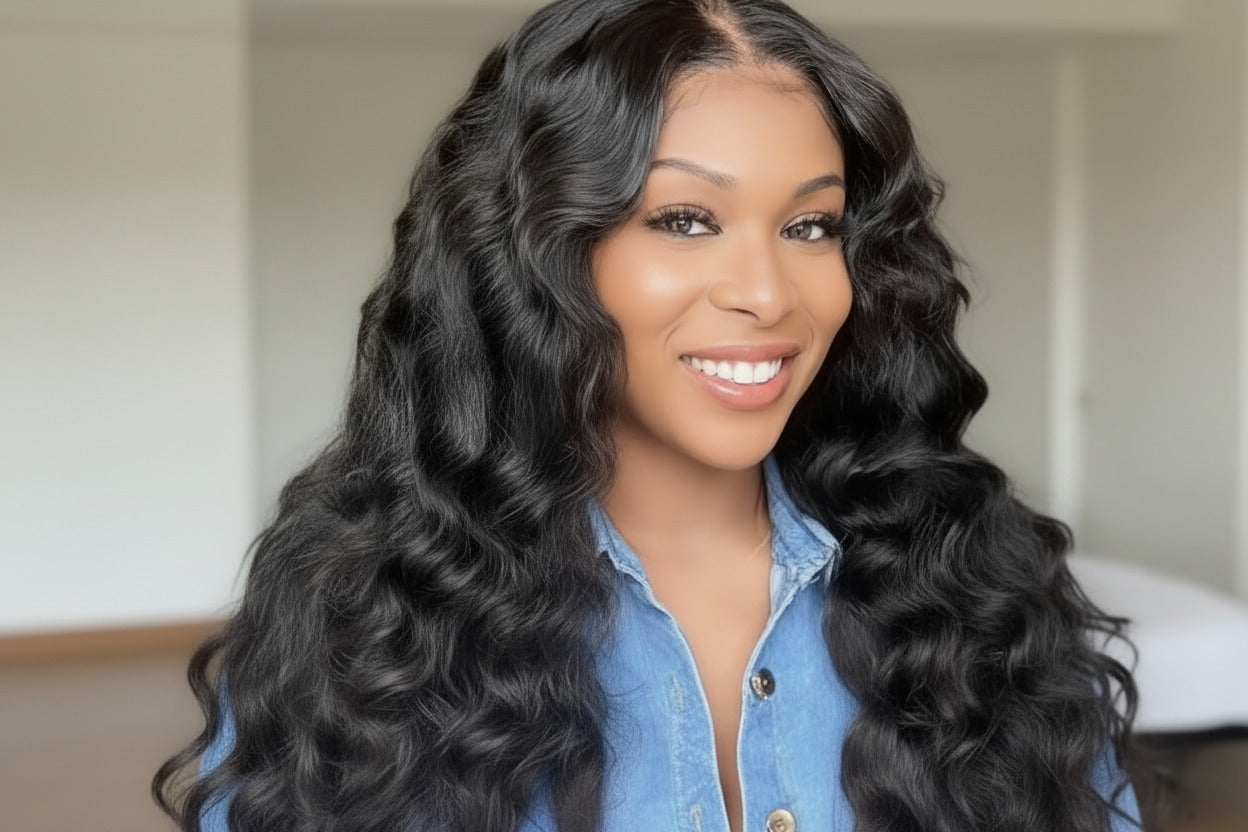 Premium Deep Wave HD Lace Front Human Hair Wig 13×4 with Pre-Plucked Hairline and Invisible Bleached Knots - ElevateHealthTech