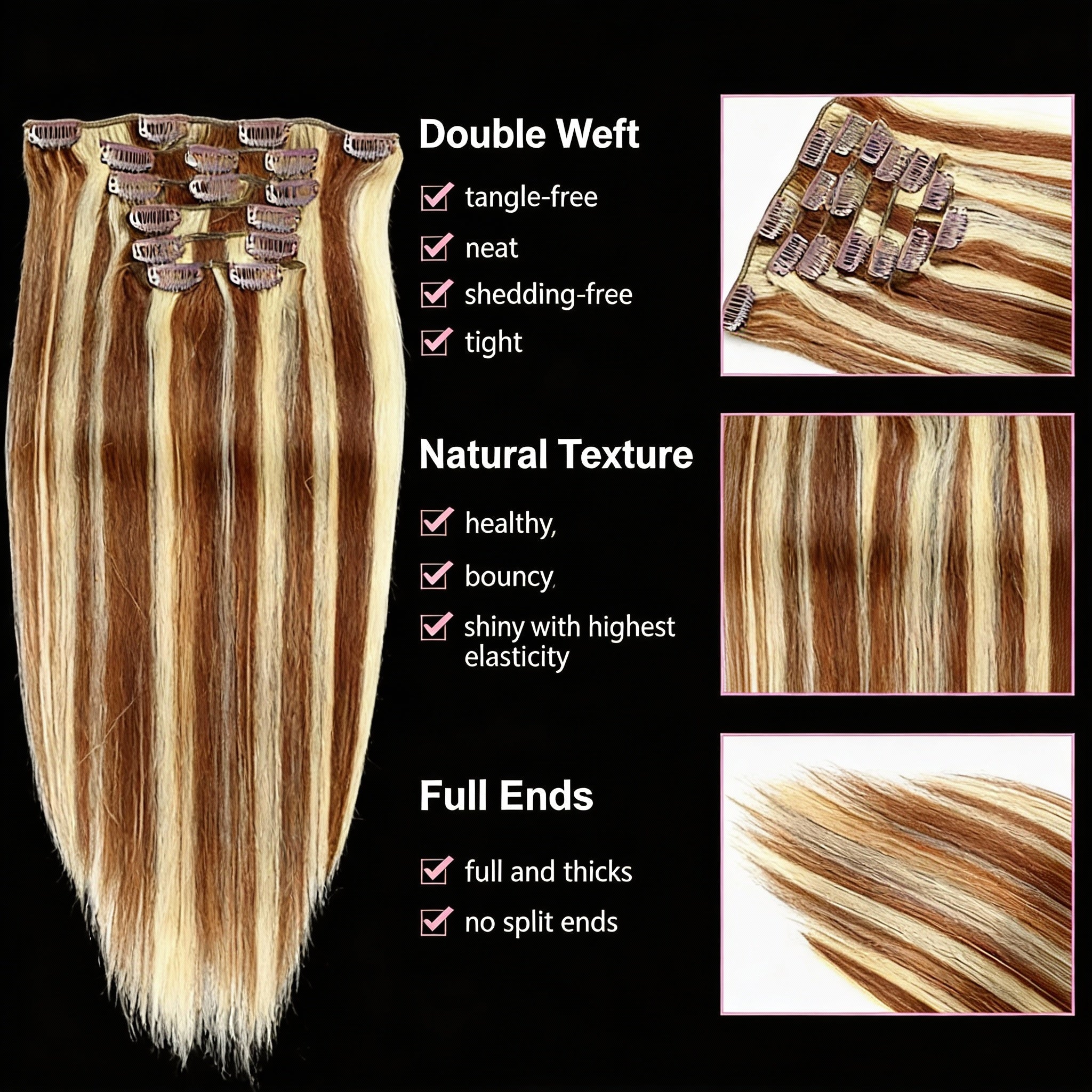 Bleach Blonde Highlights / Classic Clip-Ins (100g-120g)(#6/613) - ElevateHealthTech