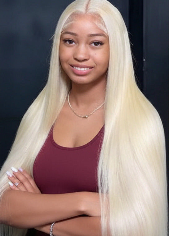 Radiant Blonde Premium Straight HD Lace Front Human Hair Wig 13×4 - ElevateHealthTech