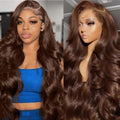 Premium Brown Body Wave Human Hair Lace Front Wig 13×4 - ElevateHealthTech