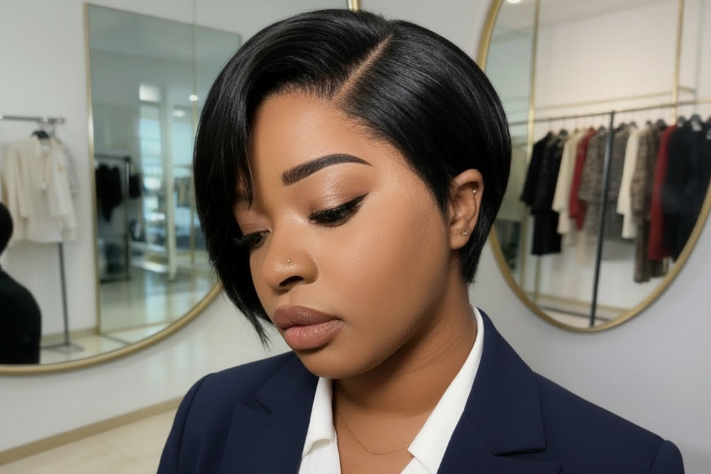 Black Pixie Cut HD Lace Front Human Hair Wig 13×4 - ElevateHealthTech