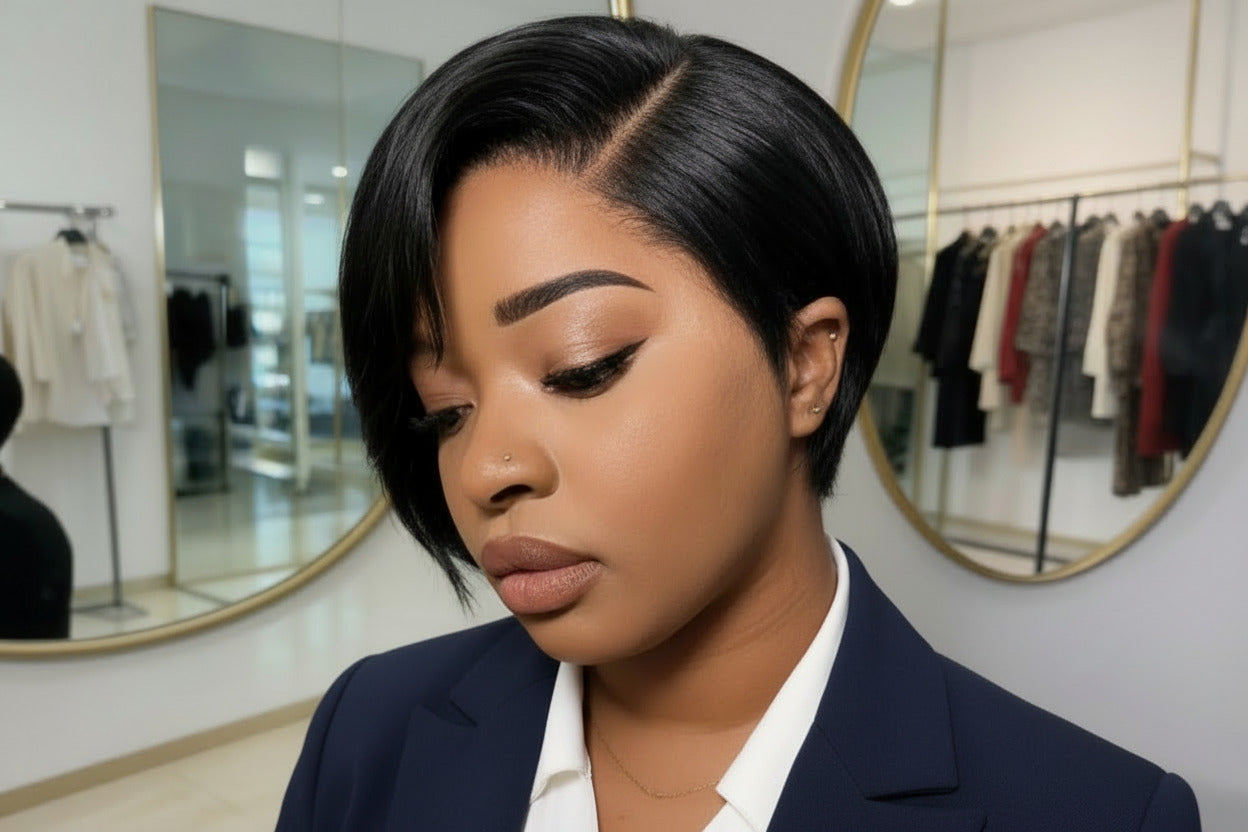 Black Pixie Cut HD Lace Front Human Hair Wig 13×4 - ElevateHealthTech