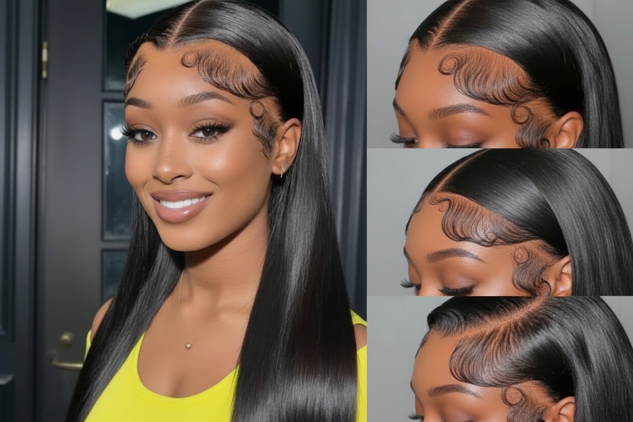 180% Density Straight Human Hair HD Lace Ear-to-Ear Frontal Wig 13×4 – Swiss Lace - ElevateHealthTech
