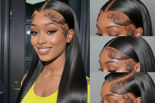 180% Density Straight Human Hair HD Lace Ear-to-Ear Frontal Wig 13×4 – Swiss Lace - ElevateHealthTech
