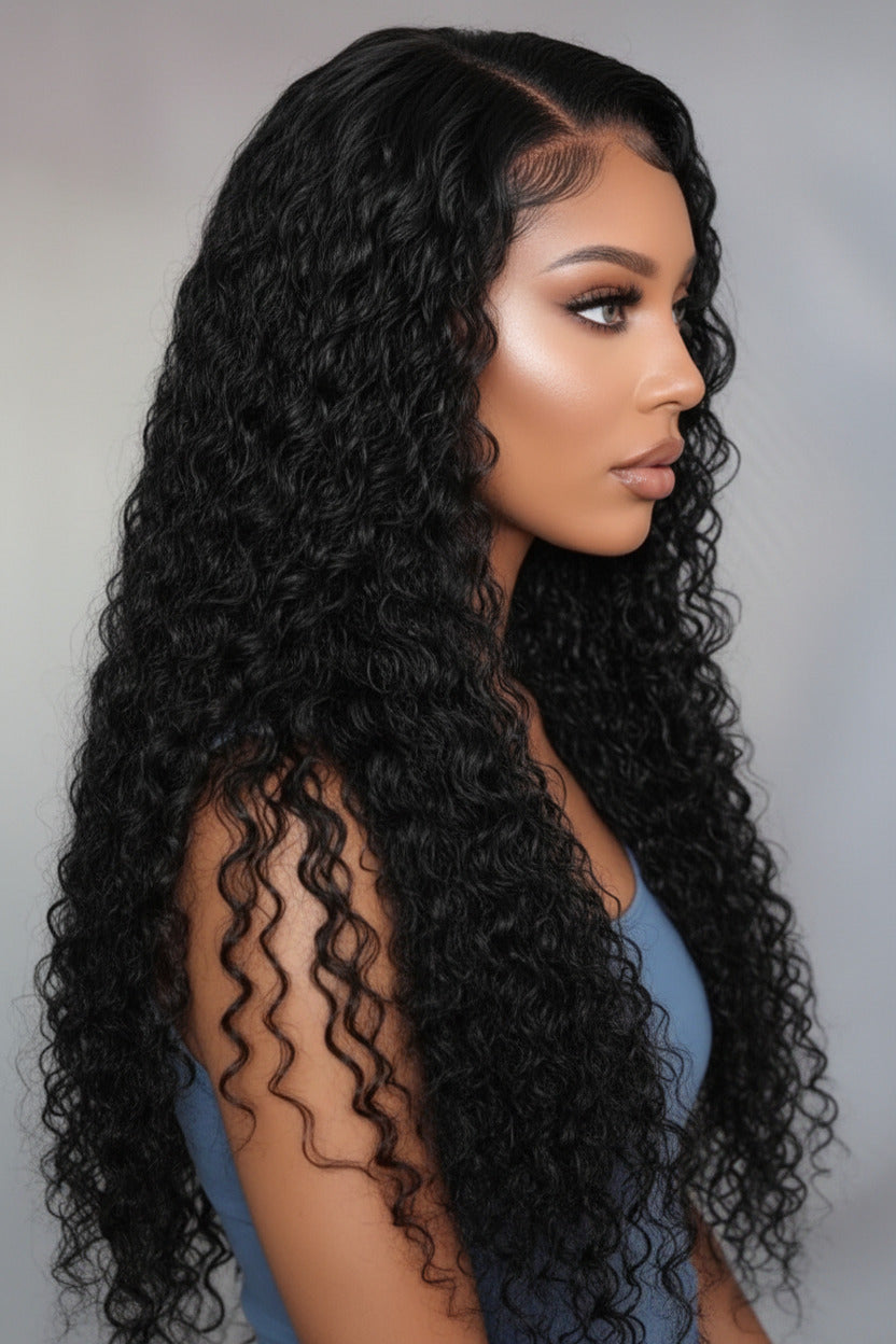 Noir Black Curly Premium HD Lace Front Wigs Human Hair 13×4 - ElevateHealthTech