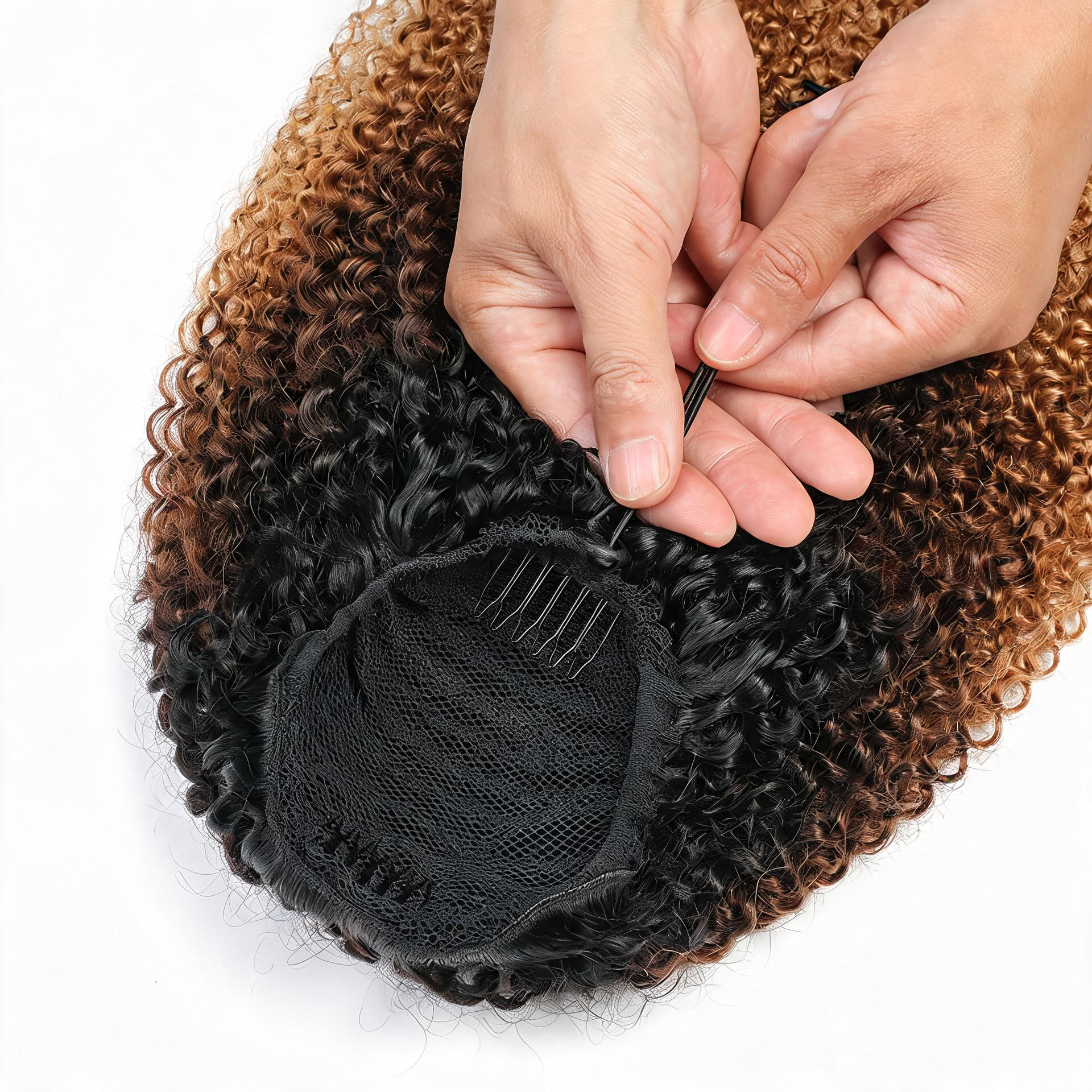 Ombre Premium Afro Curly Drawstring Ponytail (T1B 4 27) - ElevateHealthTech