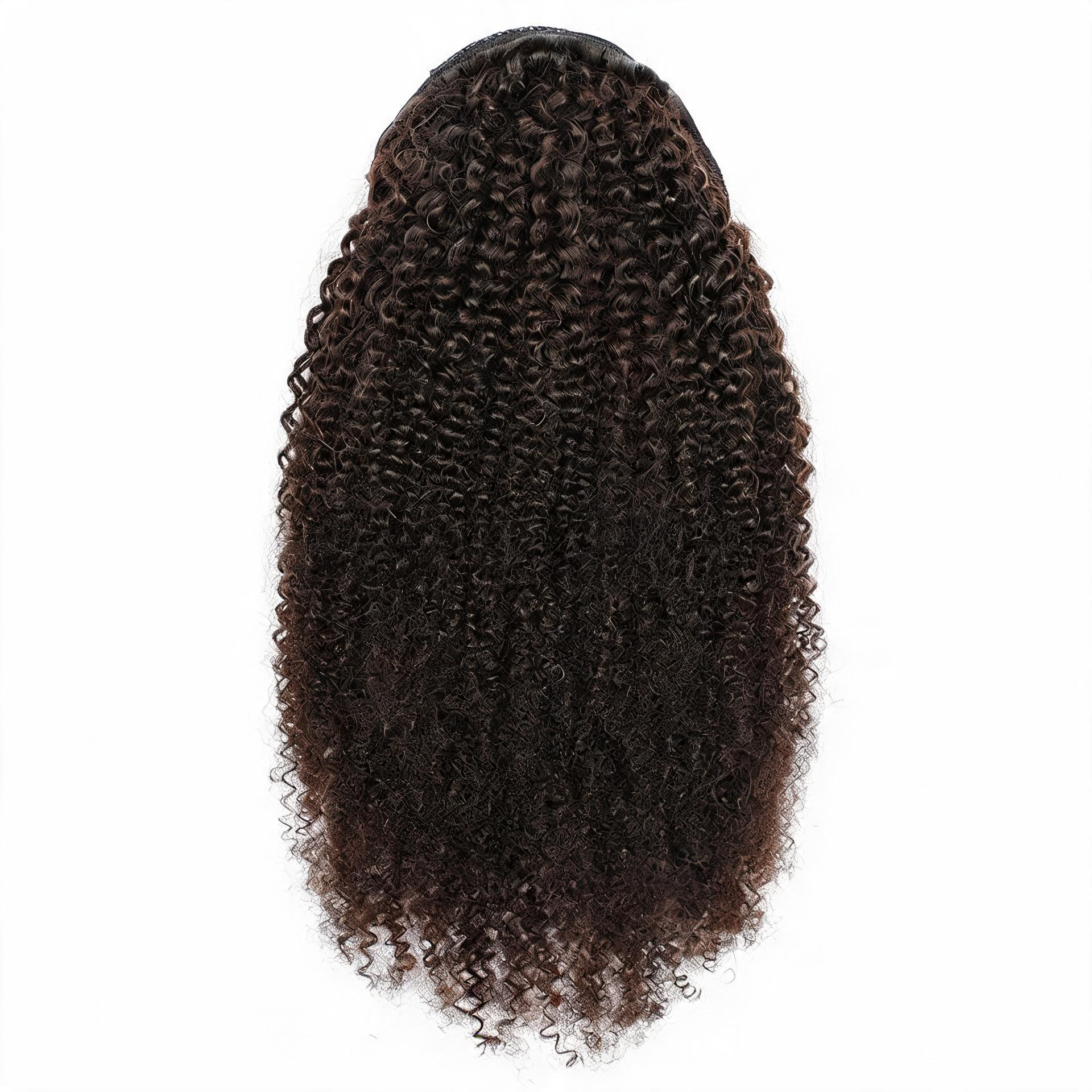 Dark Brown Premium Afro Curly Drawstring Ponytail (2#) - ElevateHealthTech