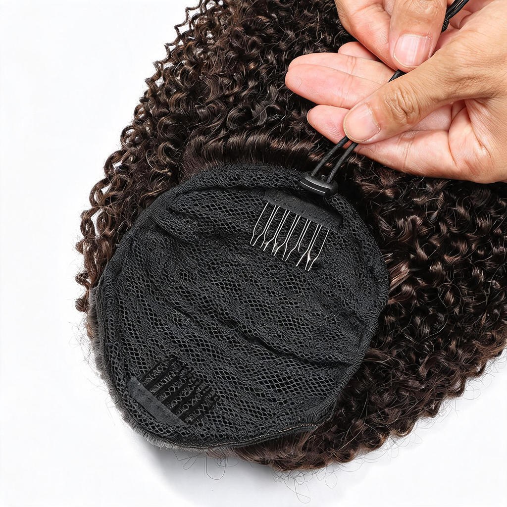 Dark Brown Premium Afro Curly Drawstring Ponytail (2#) - ElevateHealthTech