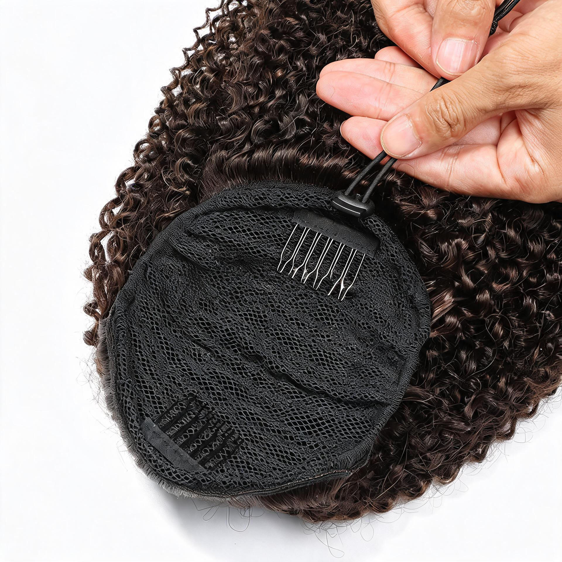 Dark Brown Premium Afro Curly Drawstring Ponytail (2#) - ElevateHealthTech