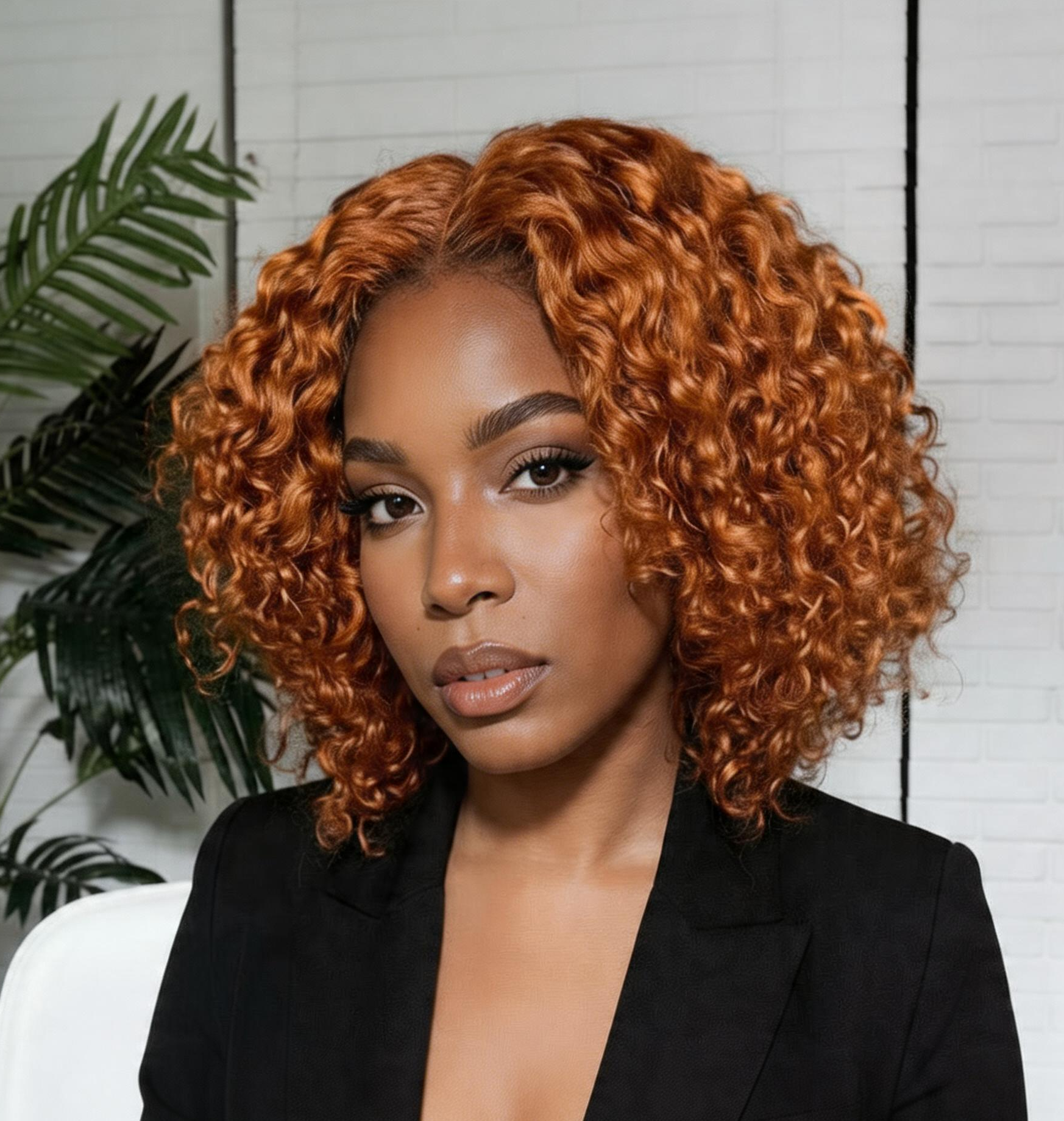 Ginger T-Part Bob Real Human Hair Lace Wig 180% Density - ElevateHealthTech