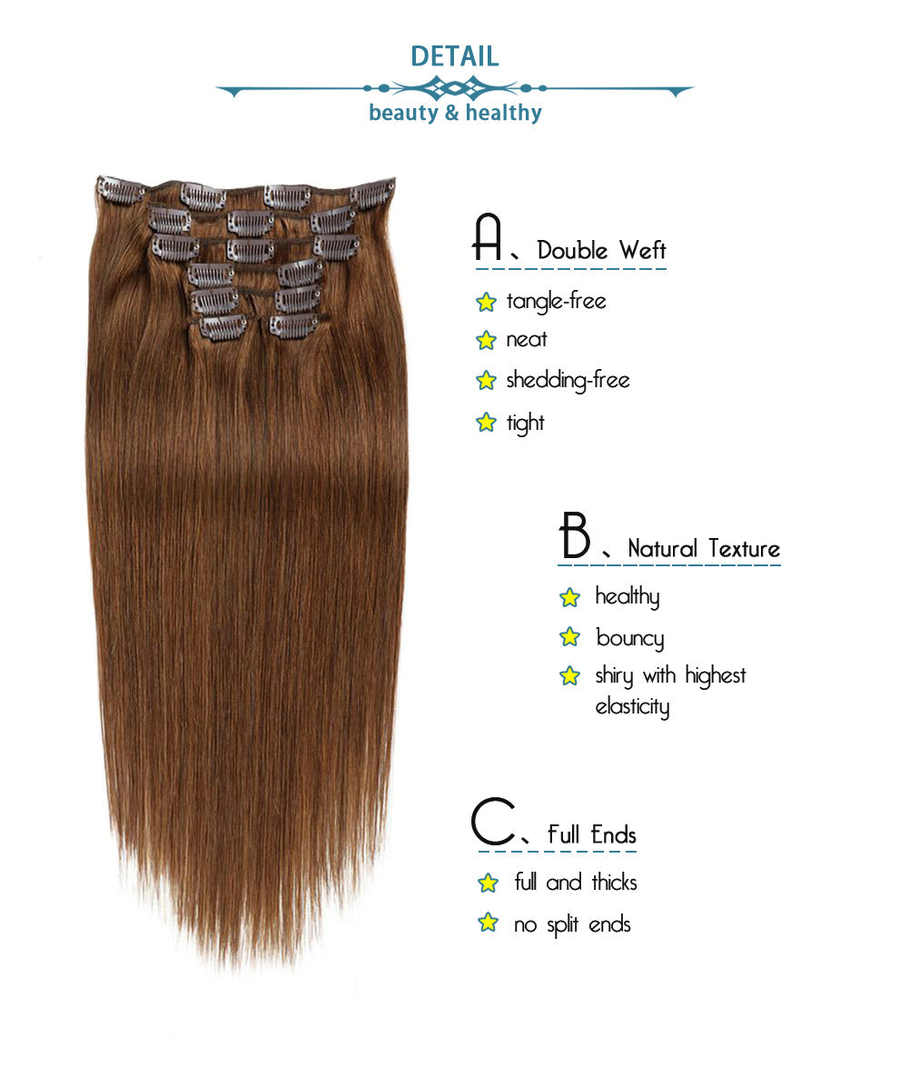 Black to Light Blonde Highlights / Classic Clip-Ins (100g-120g)(#1B/613) - ElevateHealthTech