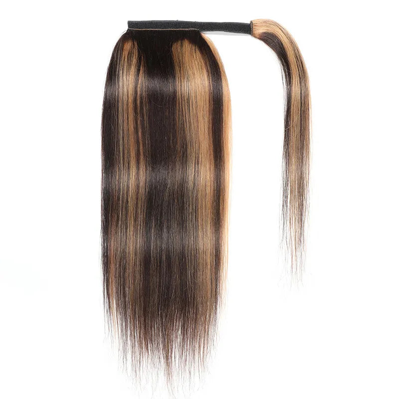 Dark Brown Balayage premium ponytail(#p4/27)(75g-100g) - ElevateHealthTech