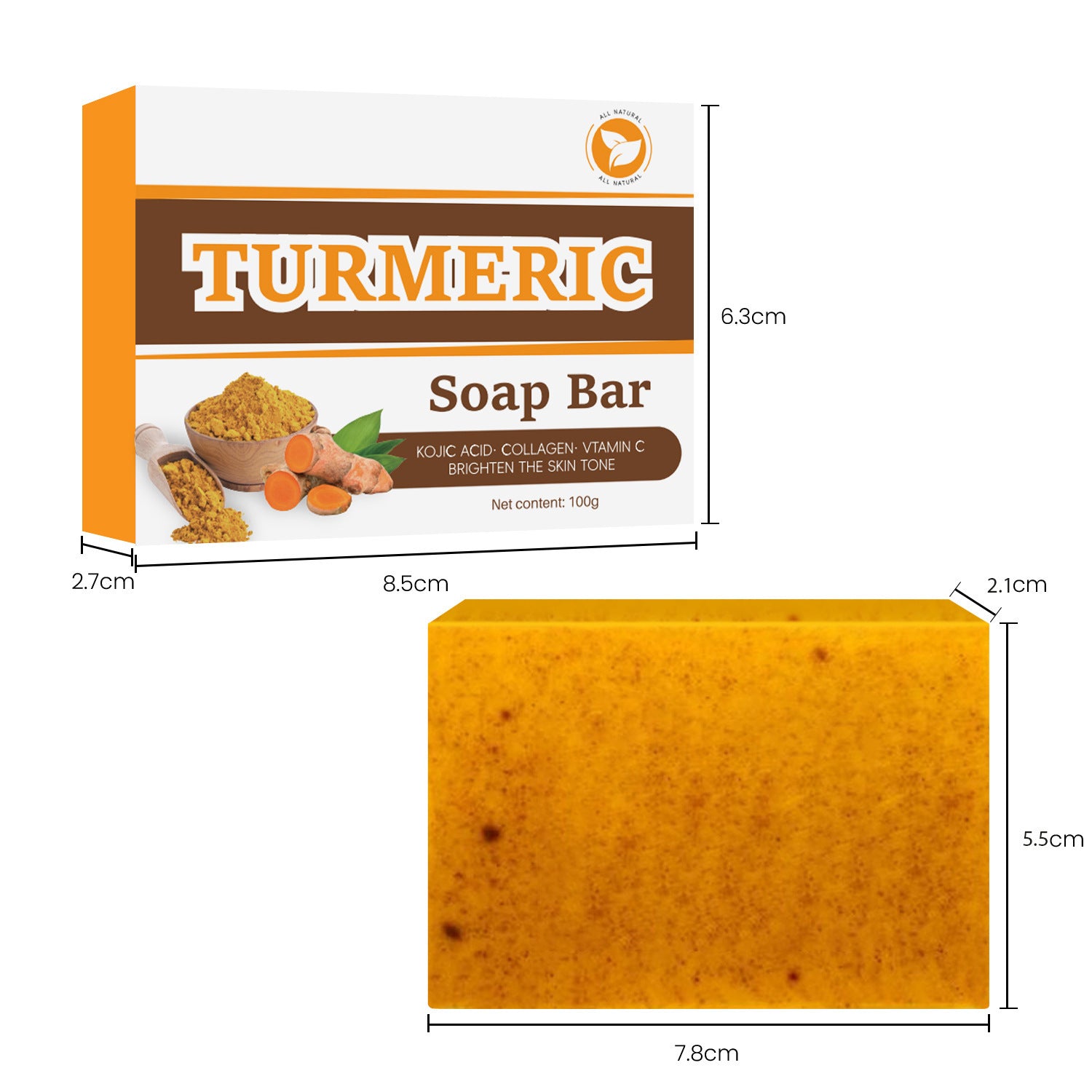 Lemon Turmeric Kojic Acid Soap – Brightening Face & Body Bar | Natural Skincare - ElevateHealthTech
