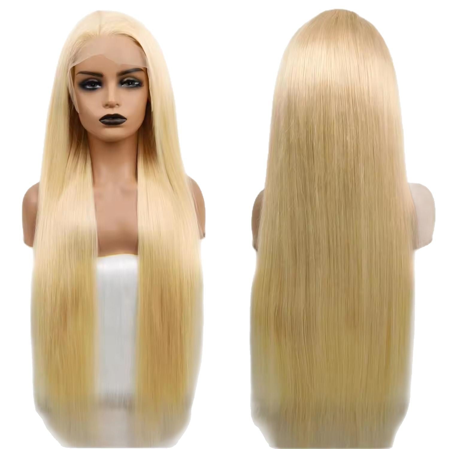 Light Blonde Straight Human Hair Lace Front Wig 13×4 - ElevateHealthTech