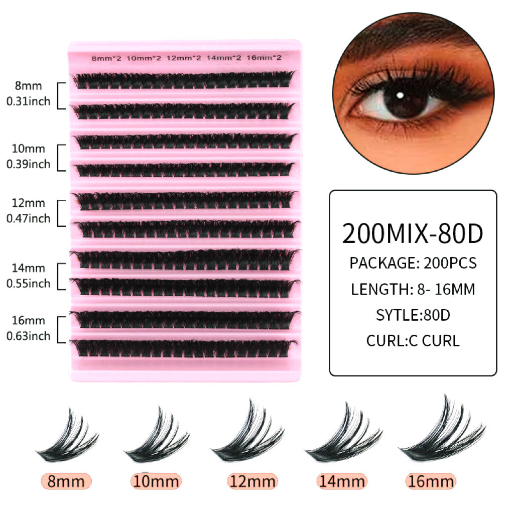 Fluffy DIY Lash Cluster Refill Tray – 200 Wispy Eyelash Clusters (8–16mm C Curl) - ElevateHealthTech