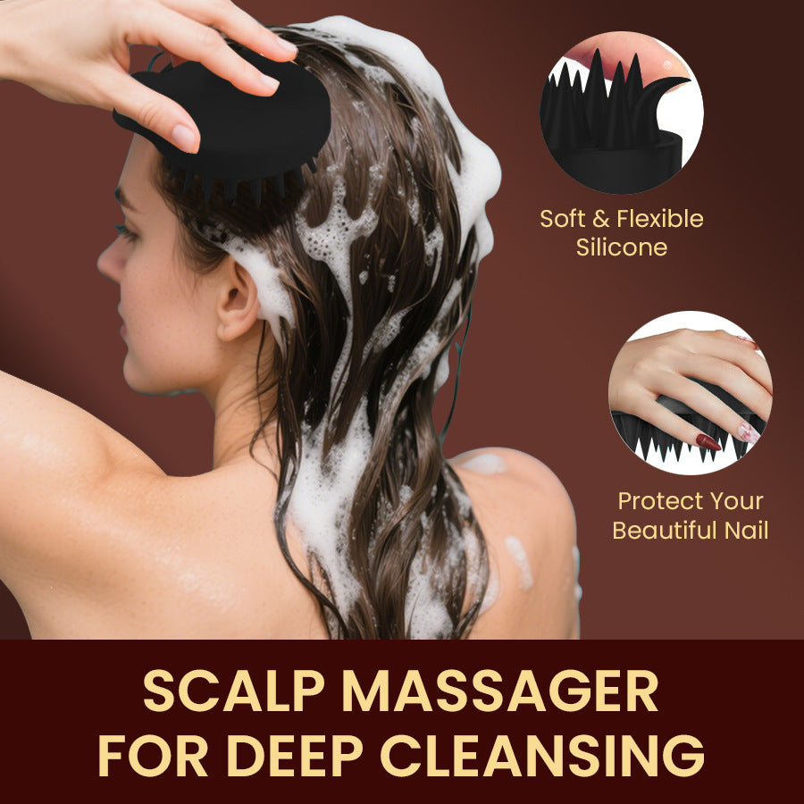 Scalp Scrub & Massage Brush Set – Deep Cleansing Exfoliator for Healthy Hair & Scalp
