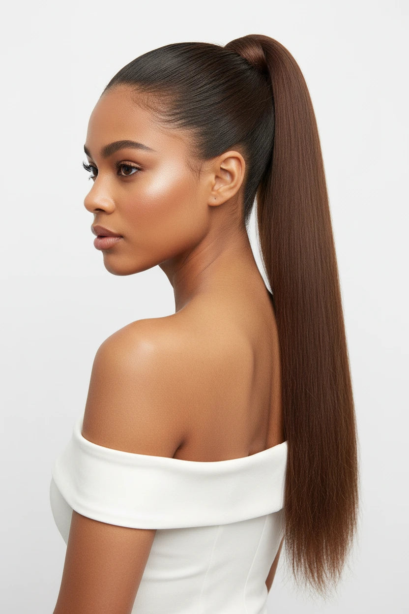 Chocolate Brown premium ponytail(#4)(75g-100g) - ElevateHealthTech