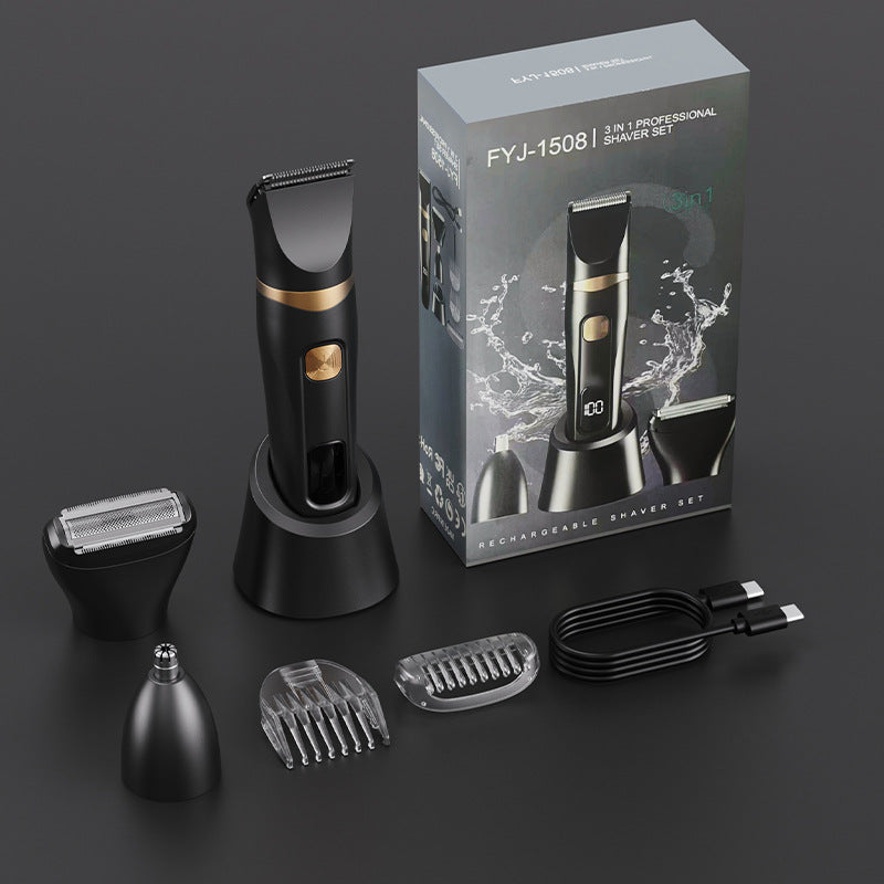 3-in-1 Electric Hair Removal & Grooming Trimmer – Rechargeable Wet & Dry Shaver - ElevateHealthTech