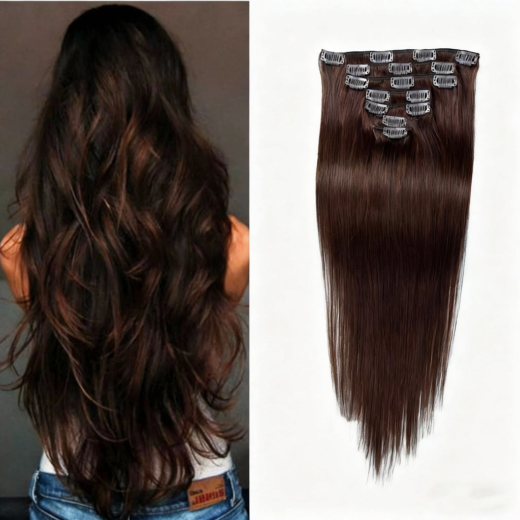 Dark Brown / Classic Clip-Ins(100g-120g) (#2) - ElevateHealthTech