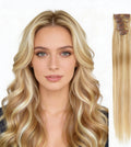 Amber Bronde Highlights Premium Classic Clip-In Hair Extensions(100g-120g)(#27/613) - ElevateHealthTech