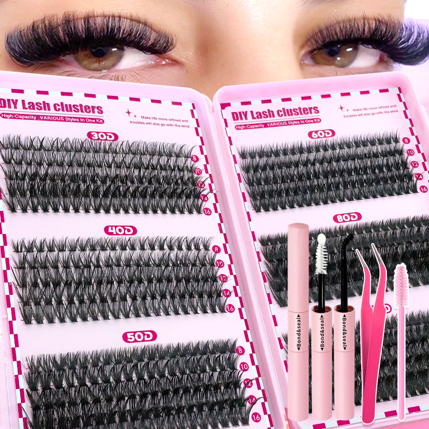 DIY Fluffy Cluster Lash Extension Kit – 40 Row Volume Lash Tray - ElevateHealthTech