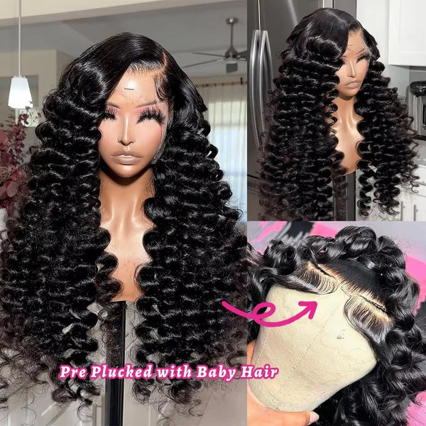 Loose Deep Wave 13X6 Lace Front Human Hair Wigs Brazilian - ElevateHealthTech