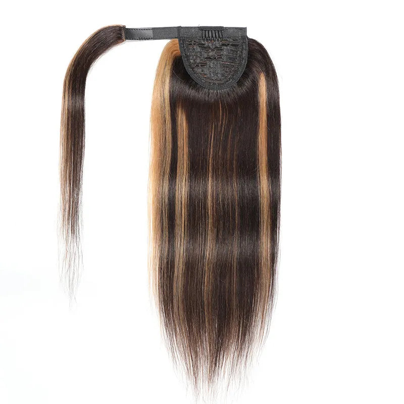 Dark Brown Balayage premium ponytail(#p4/27)(75g-100g) - ElevateHealthTech