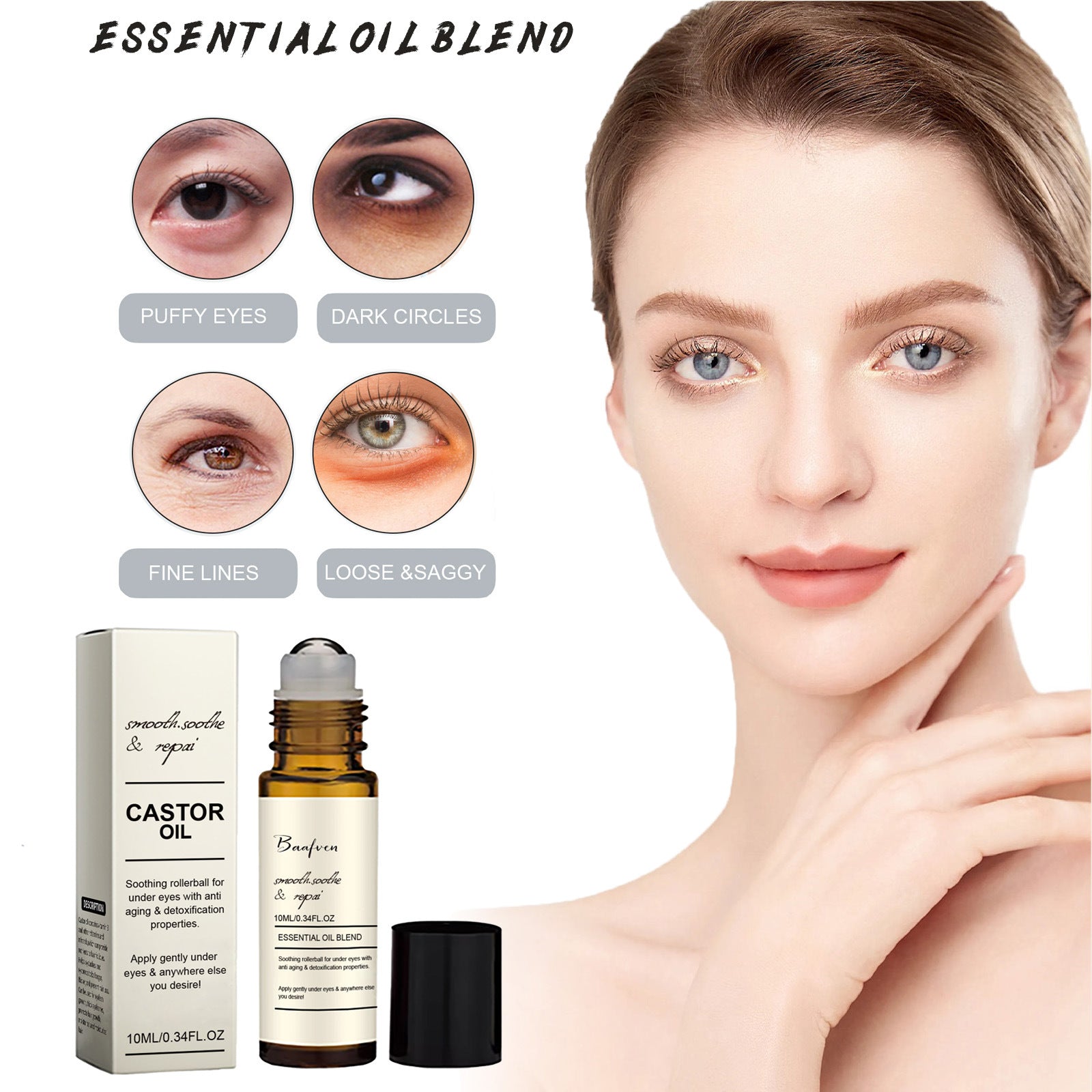 Time Eraser Under Eye Rollerball – Brighten & Refresh with Castor Oil & Frankincense - ElevateHealthTech