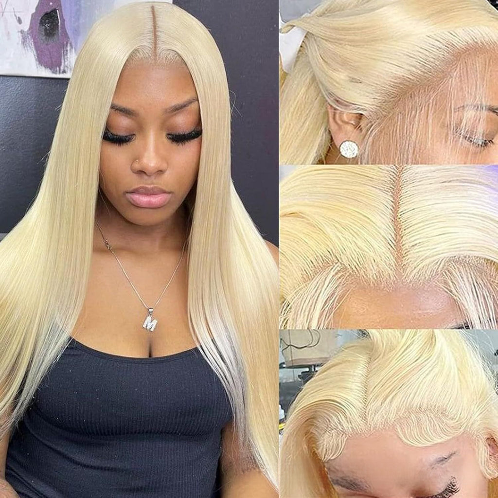White Gold Human Hair Wig with Adjustable Length - ElevateHealthTech