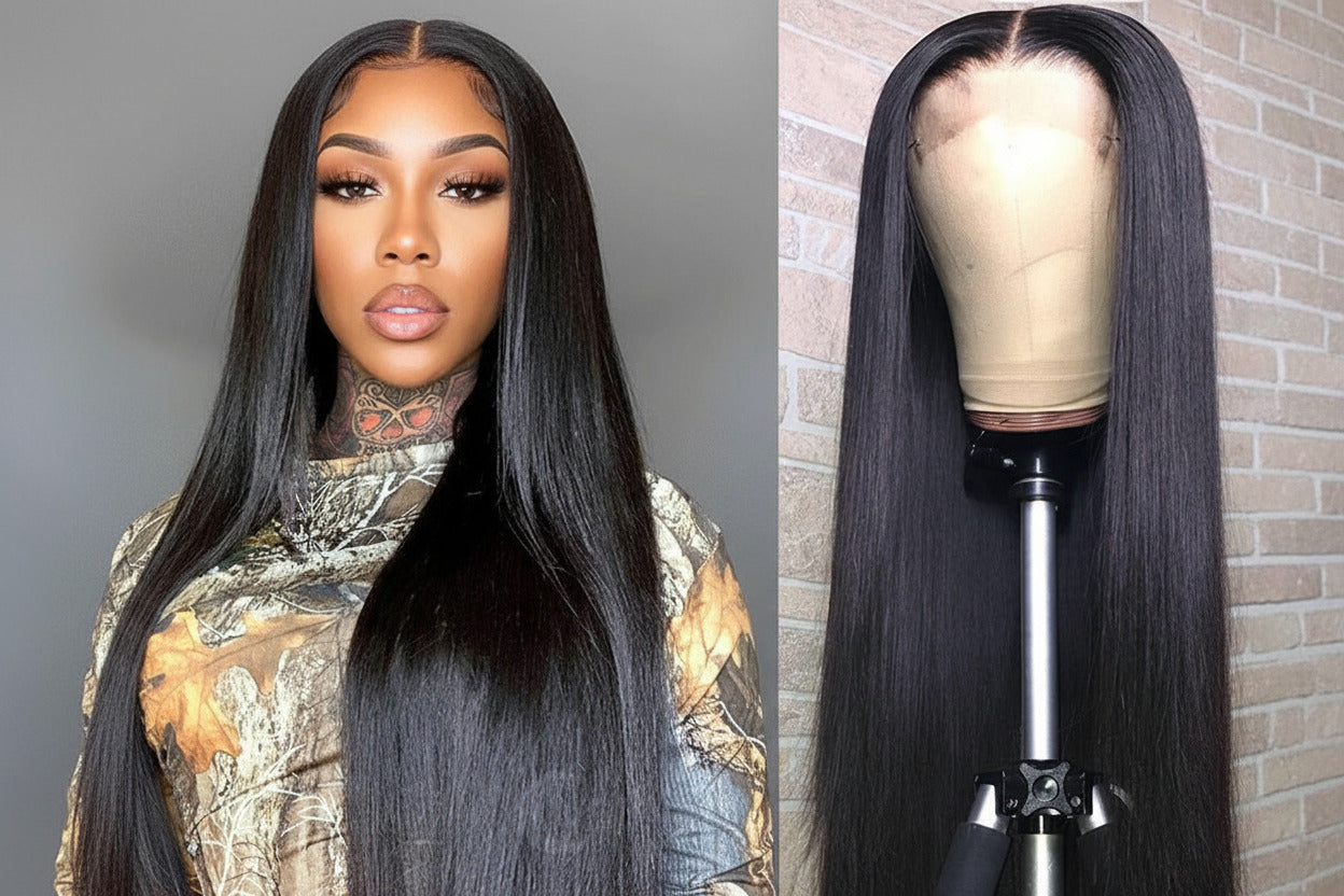 Real human hair wig with lace head cover - ElevateHealthTech