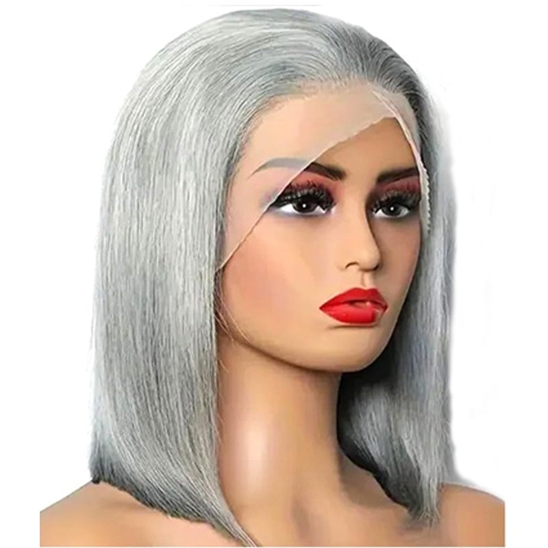 Gray bob haircut with lace wig - ElevateHealthTech