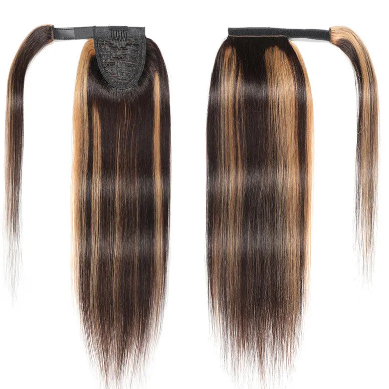 Dark Brown Balayage premium ponytail(#p4/27)(75g-100g) - ElevateHealthTech