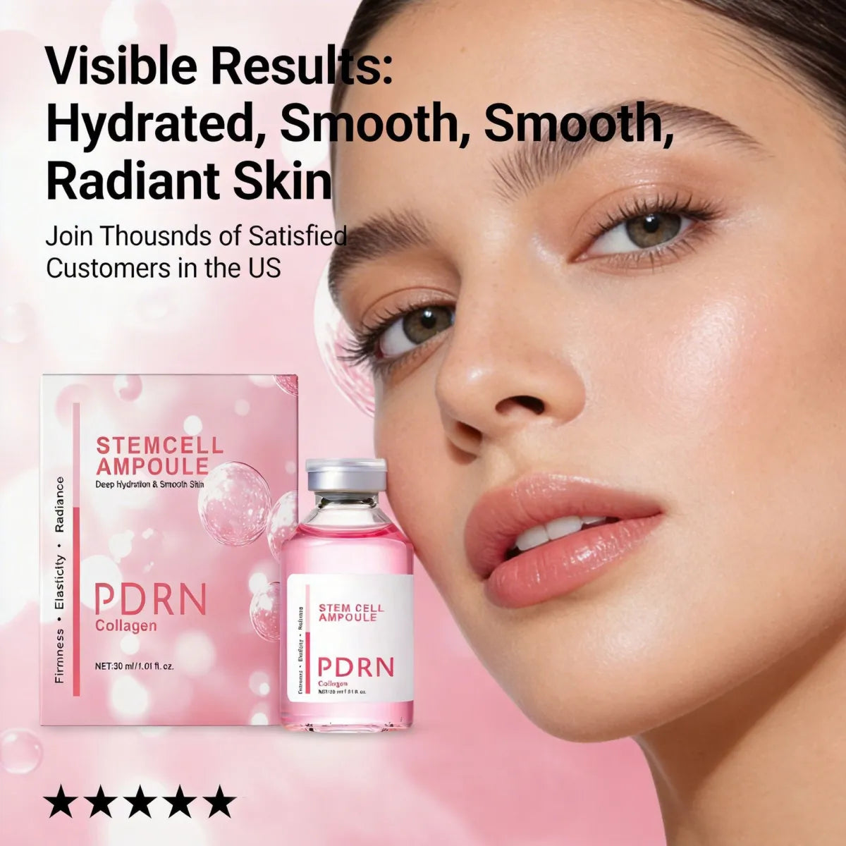 PDRN Collagen Ampoule Essence – Hydrating & Firming Stem Cell Skin Serum (30ml) - ElevateHealthTech