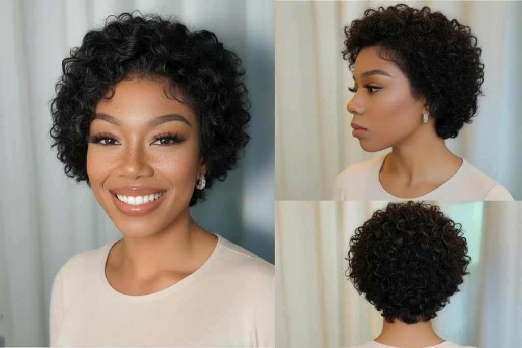 Curly Pixie Virgin Human Hair Lace Front Wig 13×4 - ElevateHealthTech