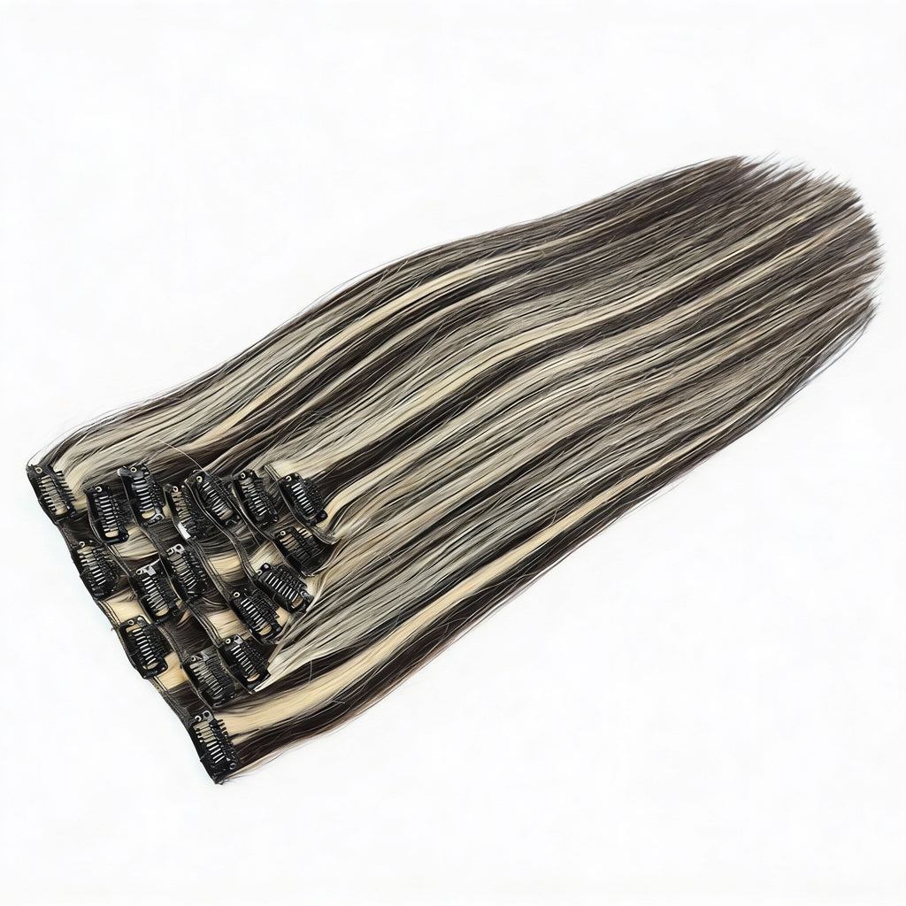 Black to Light Blonde Highlights / Classic Clip-Ins (100g-120g)(#1B/613) - ElevateHealthTech