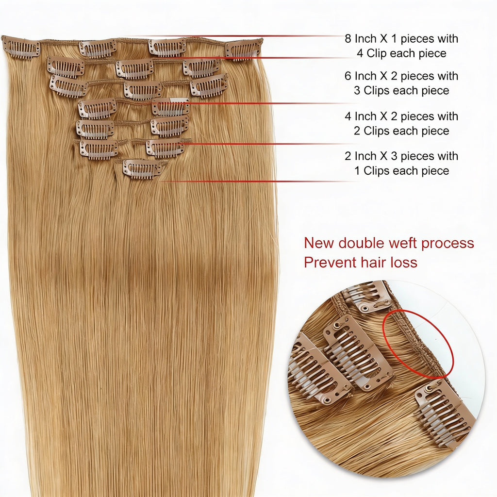 Foxy Blonde /  Classic Clip-Ins (100g-120g)(#27) - ElevateHealthTech