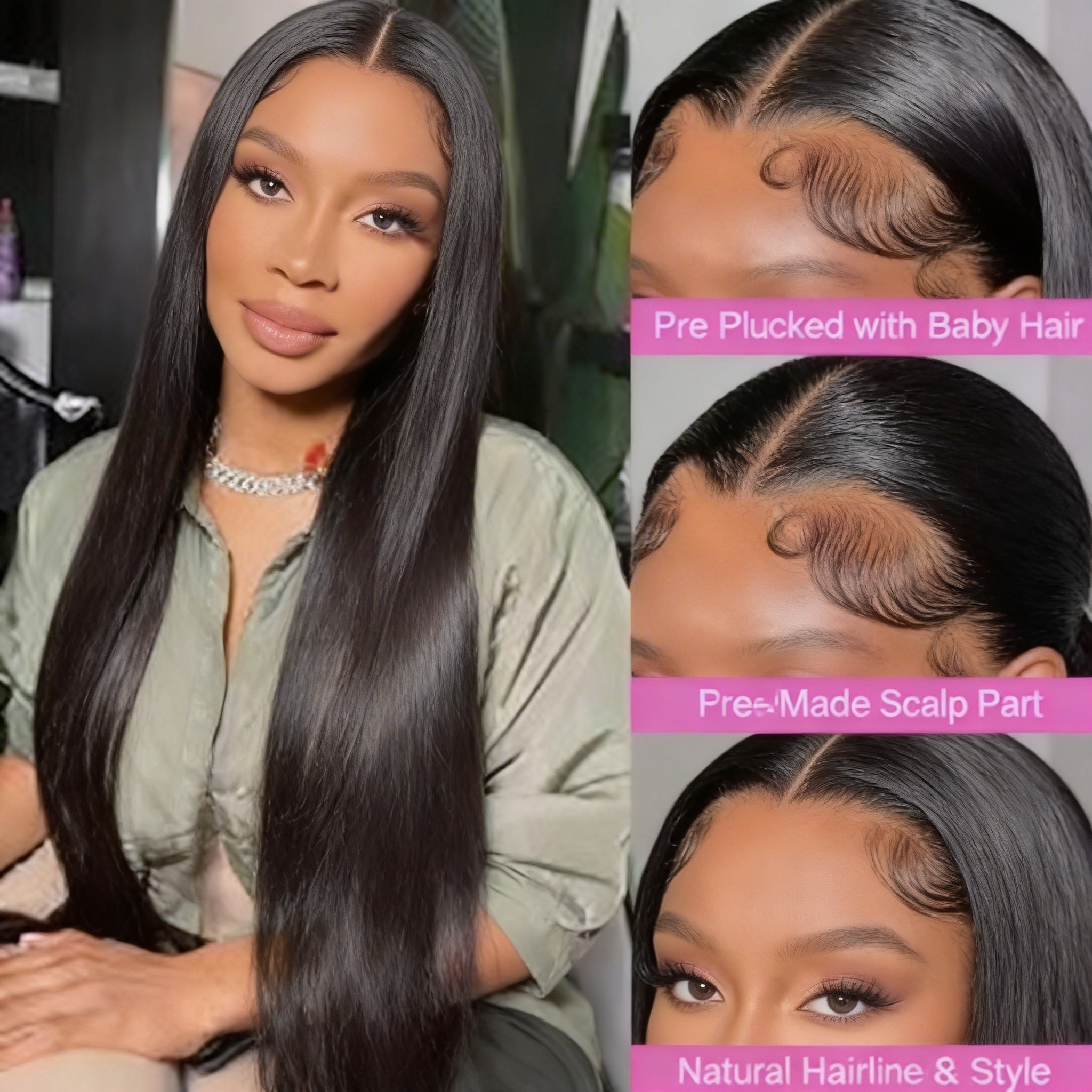 Silken Black Brazilian Straight Skinlike HD Lace Front Human Hair Wig 13×4 - ElevateHealthTech