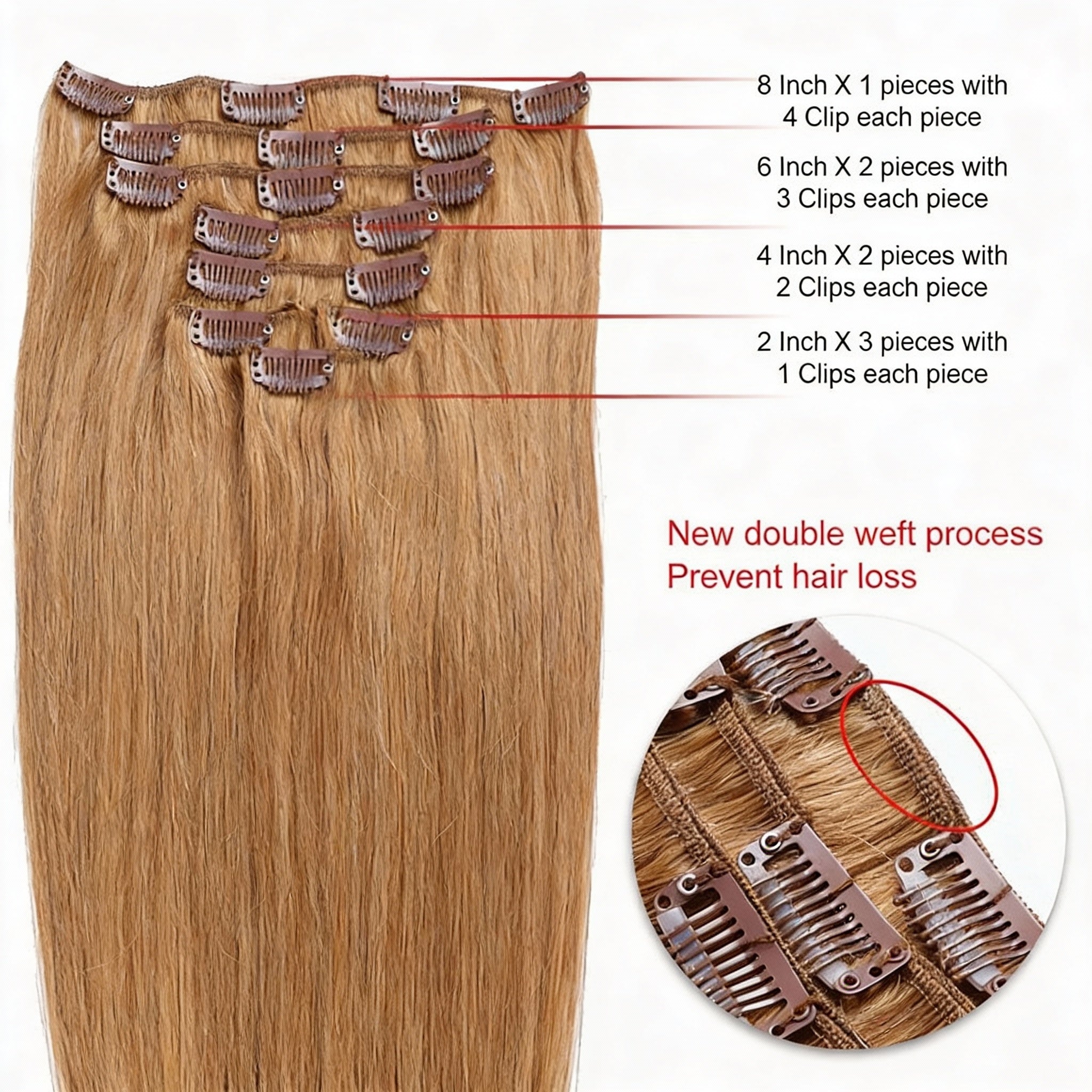 Foxy /  Classic Clip-Ins (100g-120g)(#12) - ElevateHealthTech
