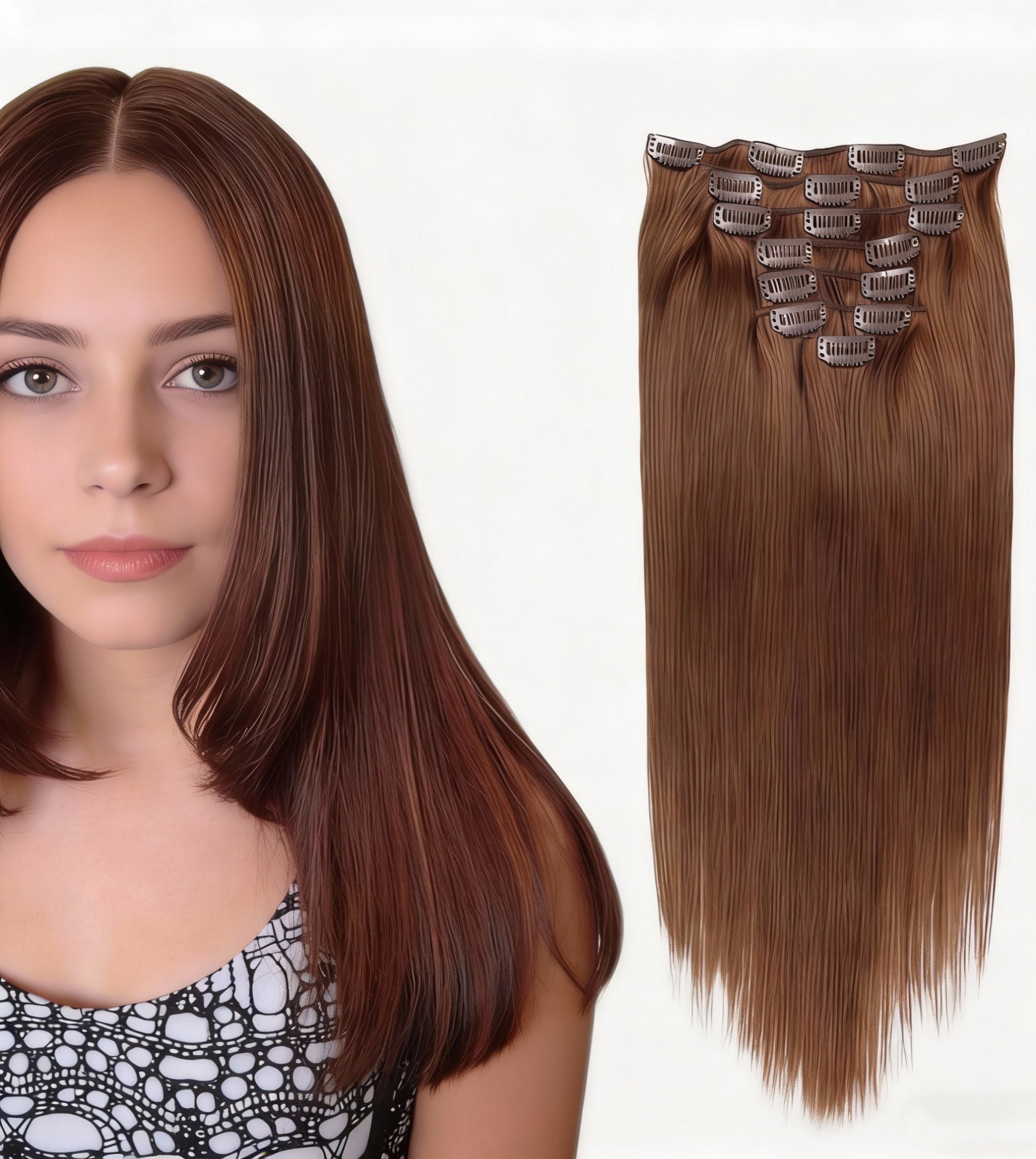 Chocolate Brown / Classic Clip-Ins (100g-120g)( #6) - ElevateHealthTech