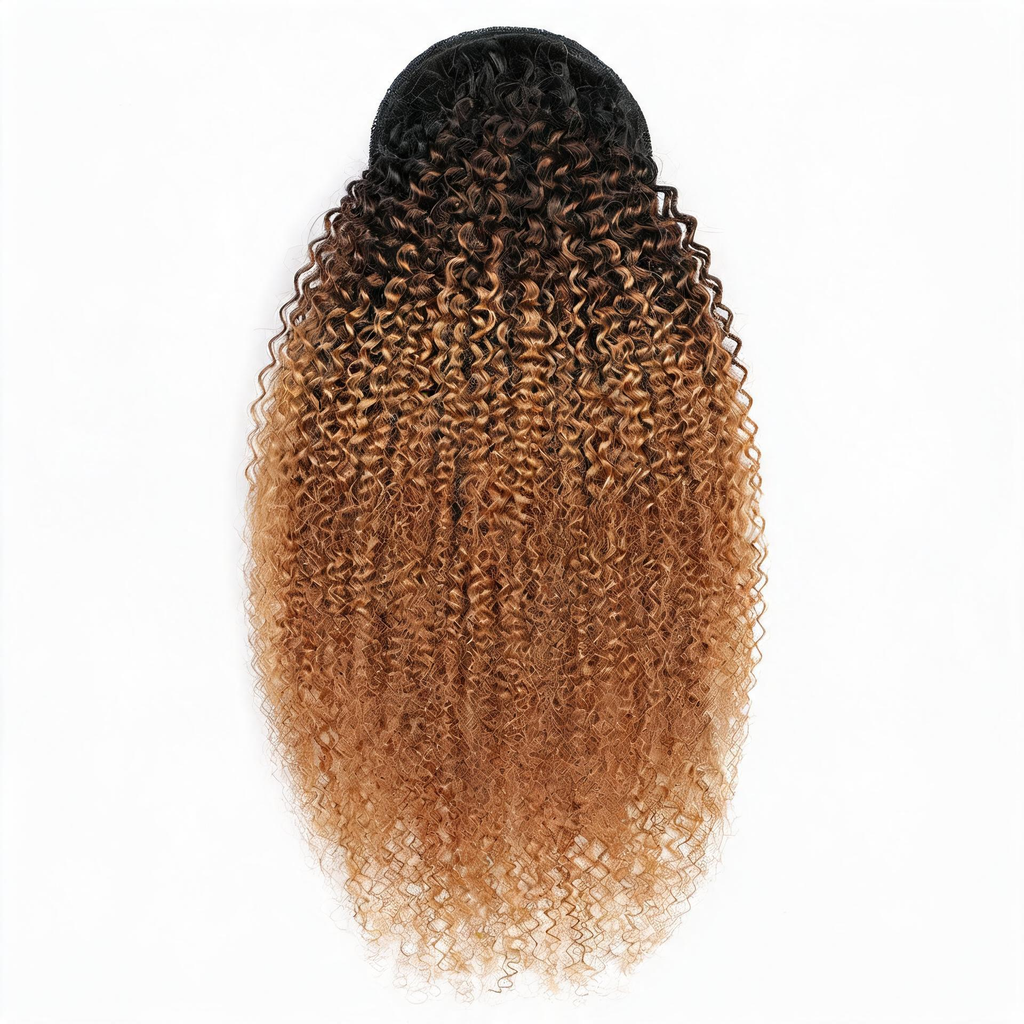 Ombre Premium Afro Curly Drawstring Ponytail (T1B 4 27) - ElevateHealthTech