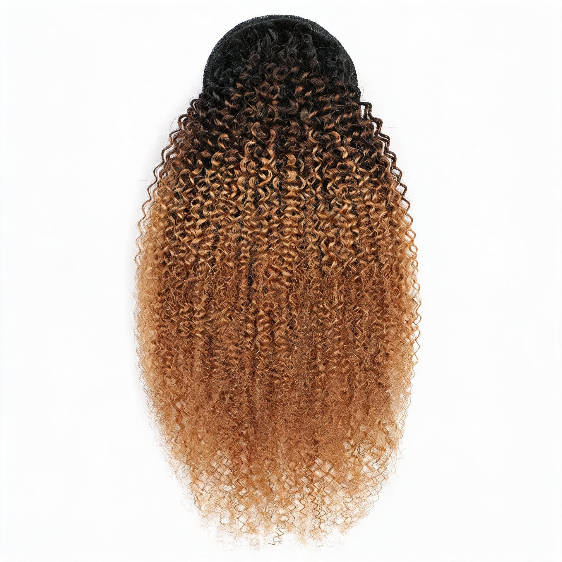 Ombre Premium Afro Curly Drawstring Ponytail (T1B 4 27) - ElevateHealthTech