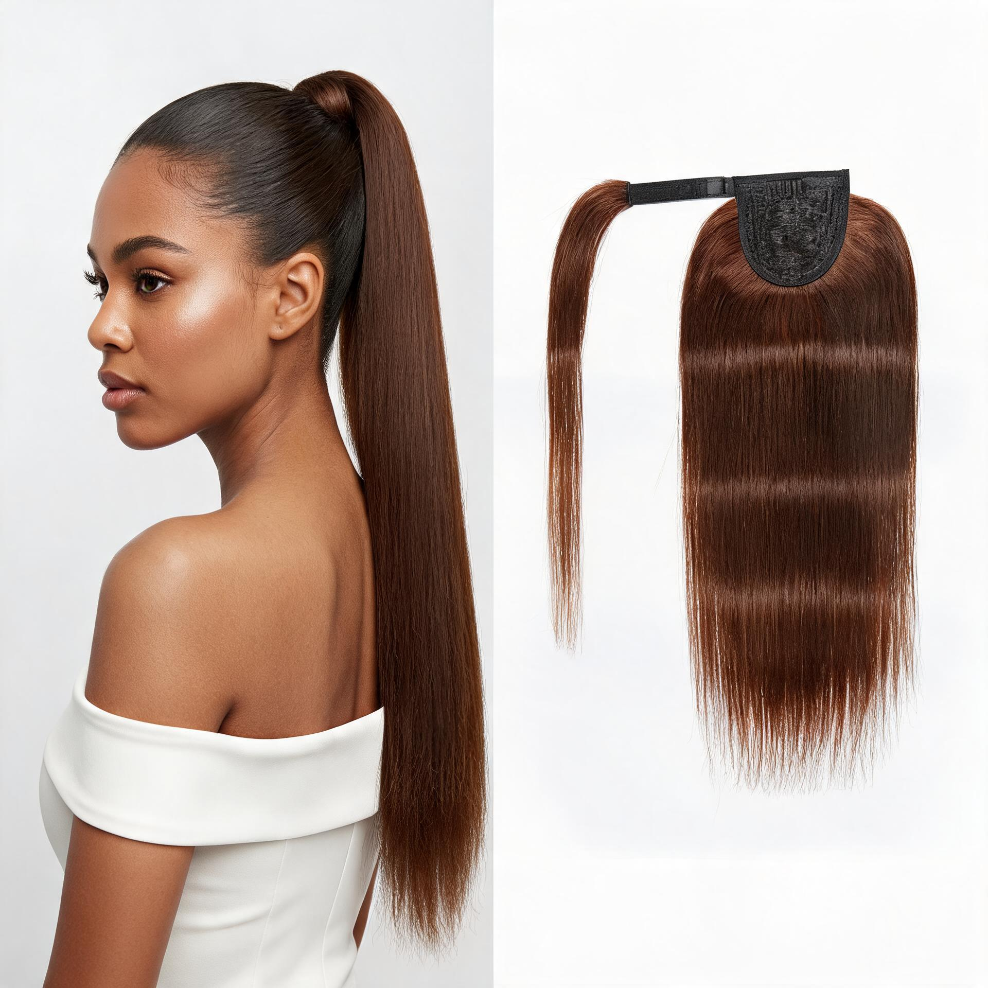 Chocolate Brown premium ponytail(#4)(75g-100g) - ElevateHealthTech